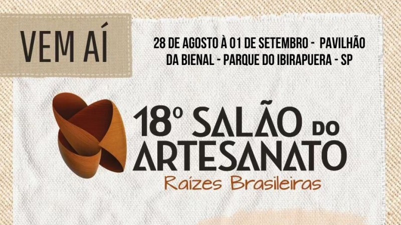 Card de divulgação do 18° Salão do Artesanato - Raízes Brasileiras